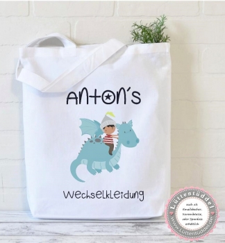 Preview: Emaille Becher Tasse Ritter Drache personalisiert mit Name Kindergarten Geburt Taufe Kindergartenkind Einschulung Geburtstag von Lüttentüddel®